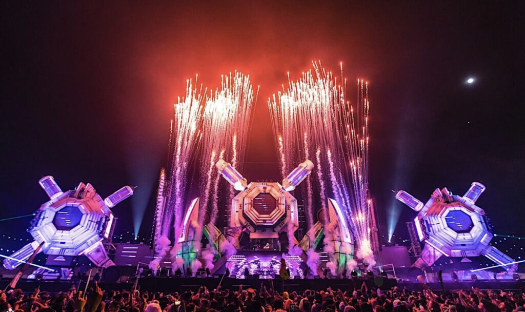This image shows the Basspod stage at EDC Las vegas