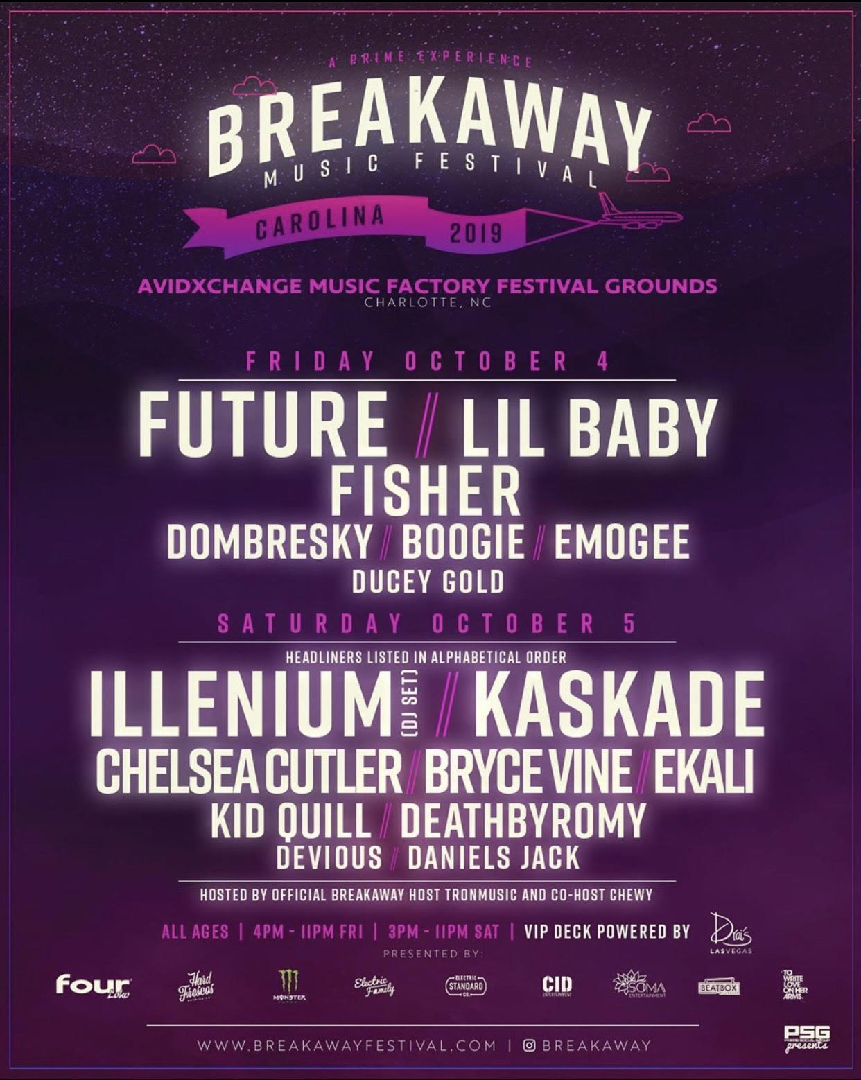 breakaway music festival charlotte bookings